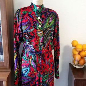 Leonard Paris Psychedelic Acid-Trip Dress Vintage